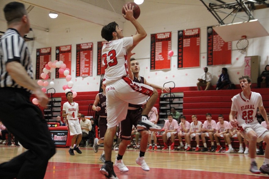 Matt Jounakos goes up for a layup in Floral Parks 73-53 victory over North Shore.