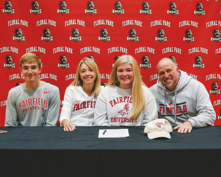 Pictured left to right--Jason Kozak (brother), Christine Kozak (mother), Amanda Kozak, Glen Kozak (father)