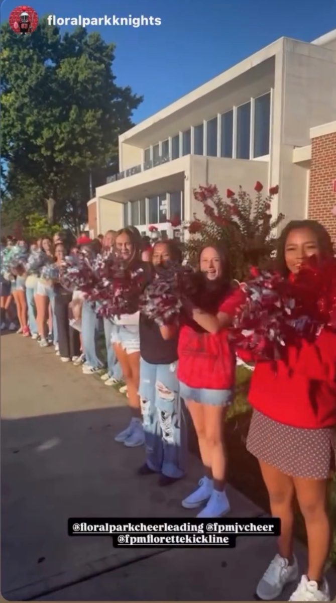 Cheerleaders welcome students